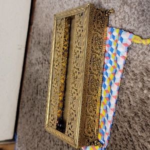 Ornate brass slimline tissue box display